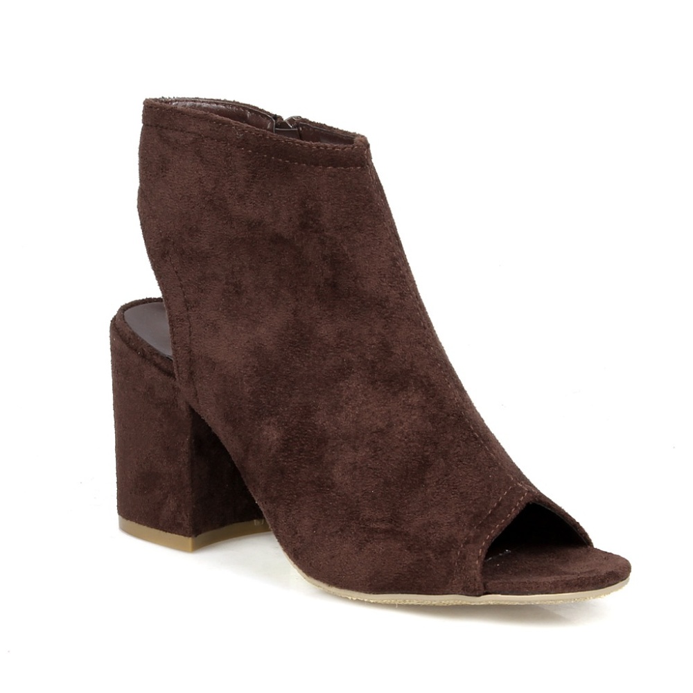 Lilard-01 Chunky Heel Women's Pee Toe Booties - Picture 1 of 3